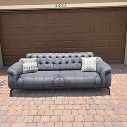 Grey Sleeper Sofa Double Bed (Free Delivery)
