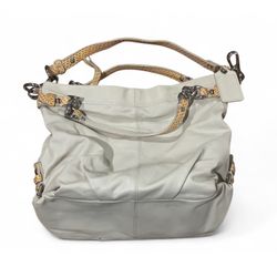Coach beige leather shoulder bag