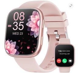 Smart Watches for Women Men, 1.85" Smart Watch Compatible iPhone/Samsung/Android (Answer/Make), Fitness Tracker with Heart Rate/Sleep Monitor, Smartwa