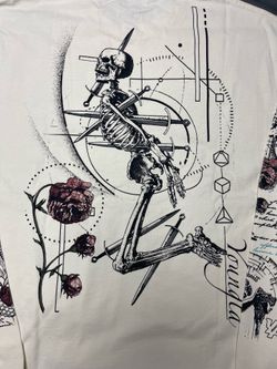 Men’s YoungLA Long Sleeve Off-White Graphic Oversized Shirt - Size Medium