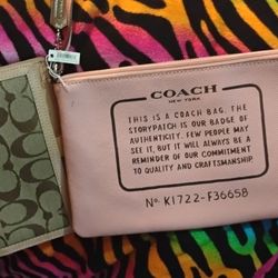 New Coach Storybook Wristlet And Gently Used Coach Check Book Cover 