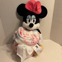 Minnie Mouse Stuffed Buddy & Throw Blanket Disney NEW Tags Oversized Disney