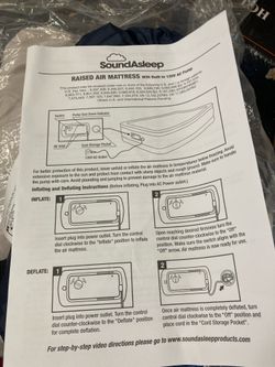 SoundAsleep Dream Series Raised Twin Air Mattress, Built-in Pump, Blue ComfortCoil Technology, fast 1-click inflation, waterproof flocked top and Sure