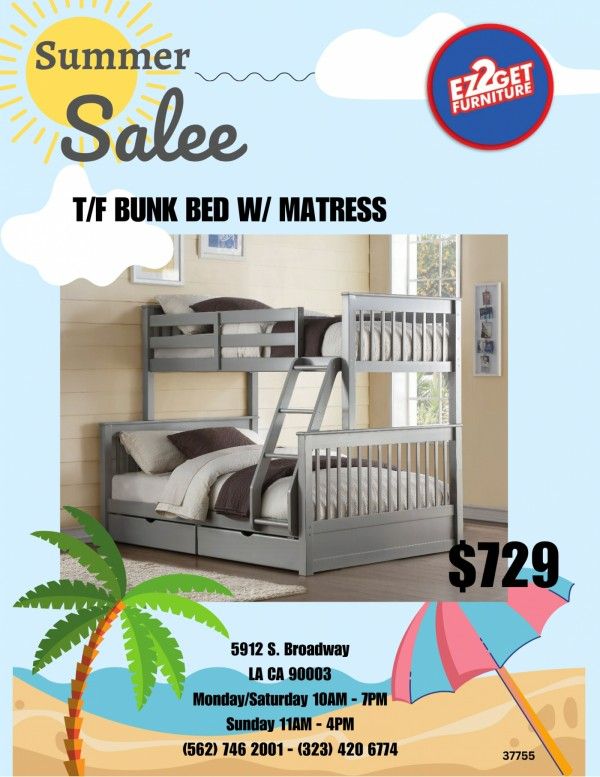T/F Bunk Bed W/Mattress $50 dollars down ask me how?