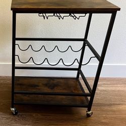 Bar Cabinet for Liquor, Wine, and Glasses,  Cabinet with Tabletop + Matching Small end Table For Bedroom/ Living Room