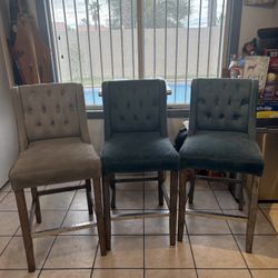 3 Velvet Stools