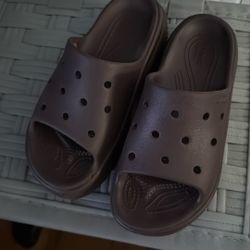 Burgundy Platform Crocs