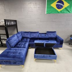 Sectional Sofa 🛋 ❤️ With Ottoman 