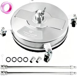 19 Inch Pressure Washer Surface Cleaner Stainless Steel 4 Wheel Driveway Patio Cleaner 4000 PSI