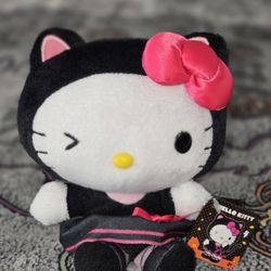 Hello Kitty Halloween Black Cat 7" Sanrio Stuffed Plush - NWT