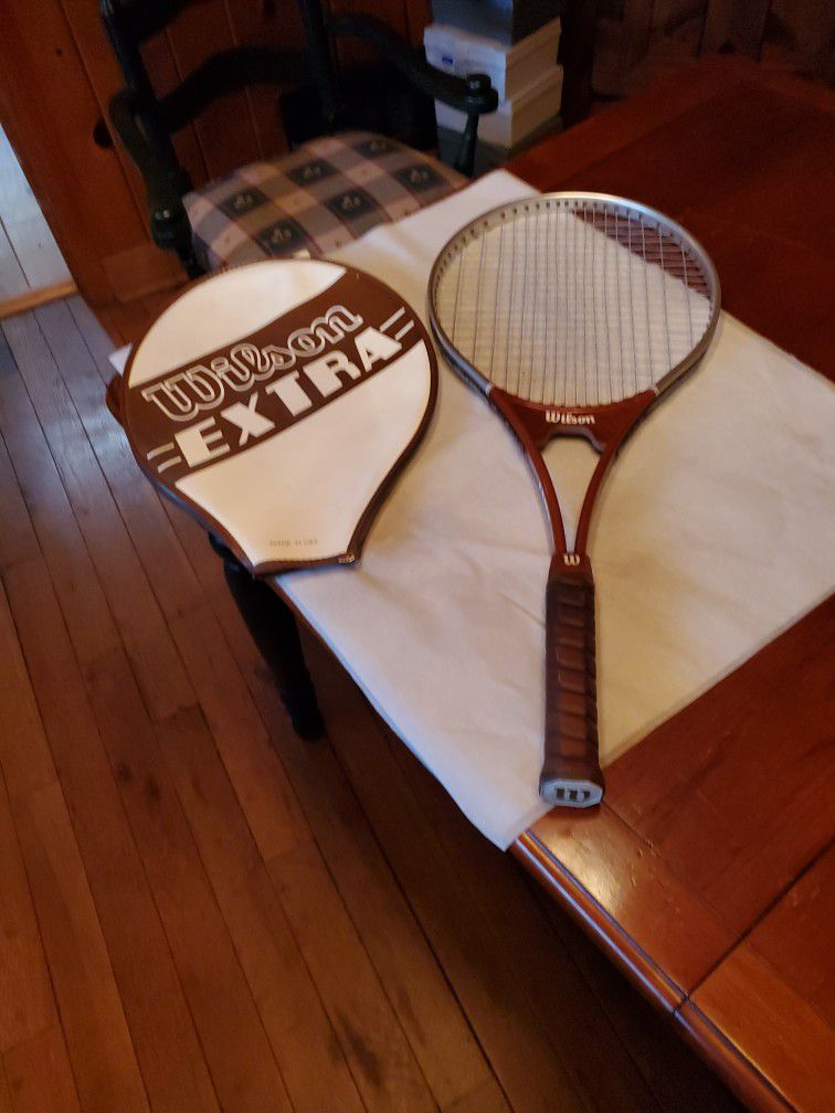 Wilson vintage tennis racket and case