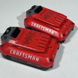 Craftsman V20 20V Lithium-Ion Battery Lot of 2 (2.0Ah) Cordless Tool Batteries