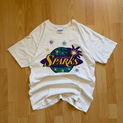 Vintage Hanes Los Angeles Sparks WNBA Basketball T-Shirt Size M Retro 00s Y2K