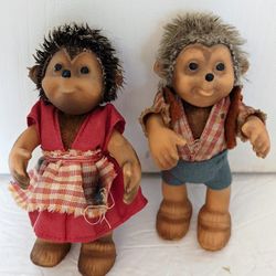 Vintage Steiff Hedgehogs, Macki and Mucki Dolls
