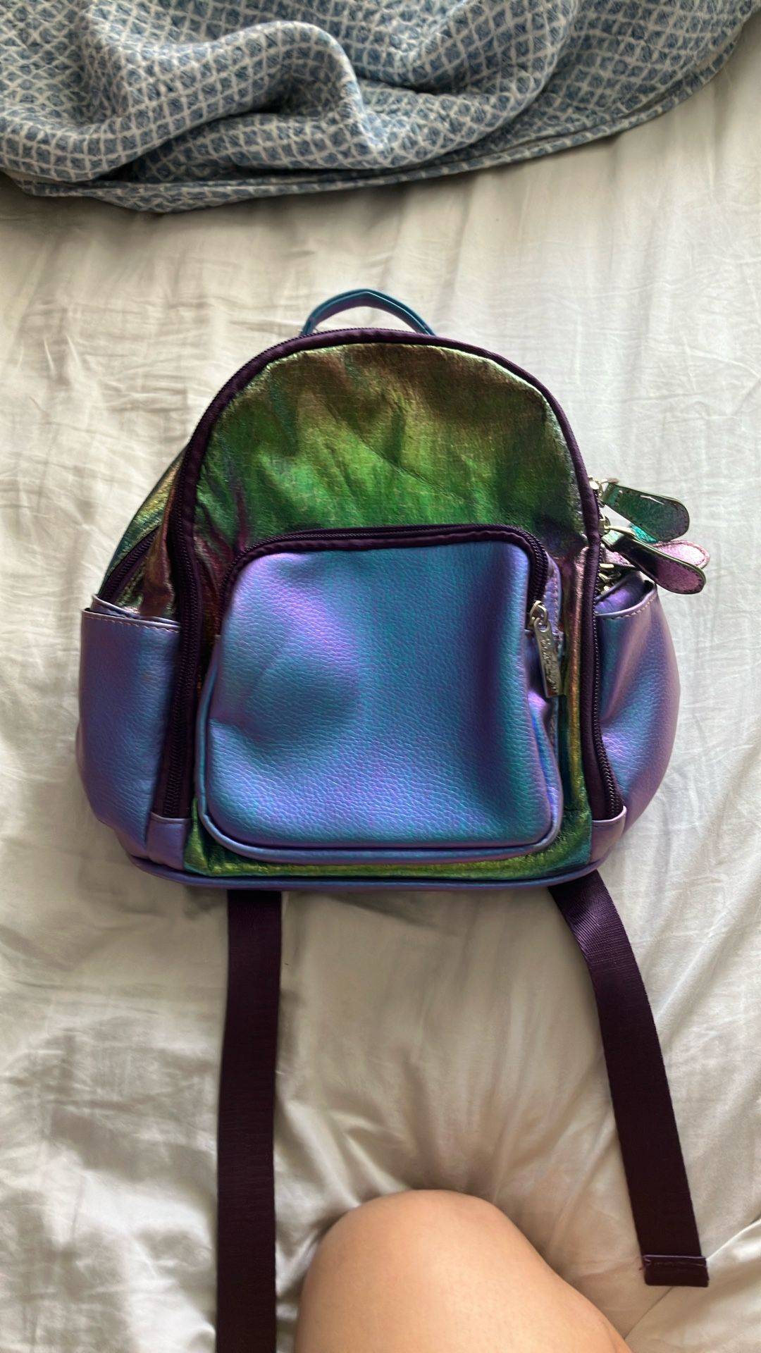 Bari Lynn Mini Iridescent Backpack