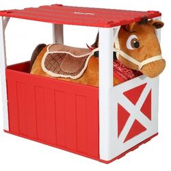 Kids 6v Ride On Horse With Stable