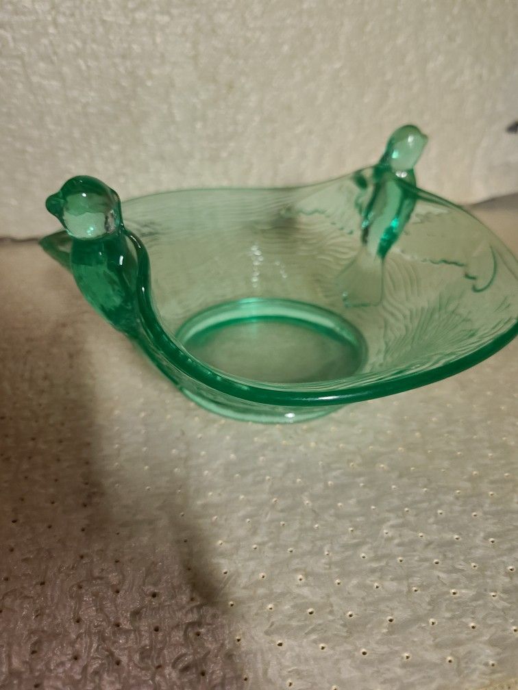 Dragon Green Glass Bowl