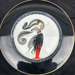 Erte Flames D Amour Large Plate And 2