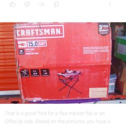 New Craftsman 10" 15 Amp Table Saw With Folding Stannd