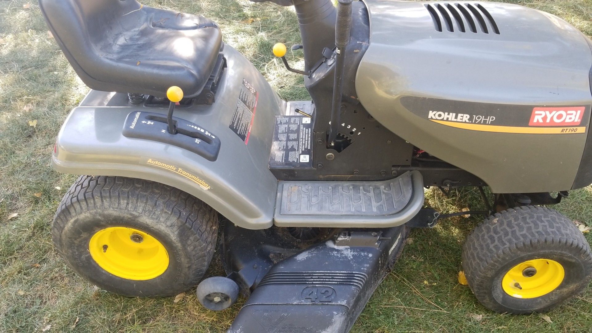 Ryobi rt190 42" riding mower for Sale in Lochbuie, CO OfferUp