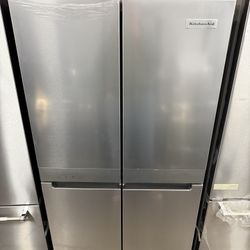 KitchenAid 19.4 cu. ft. 36 in. W Counter-Depth 4-Door Refrigerator with PrintShield Finish