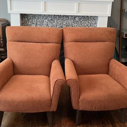 Burnt Orange Cozy Armchairs