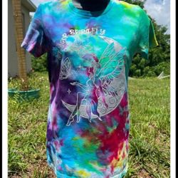 Crystal Infused Glitter Ink Tie Dyed Fairy T Shirt