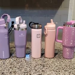 water bottles, coffee cups, cups from $1 to $5