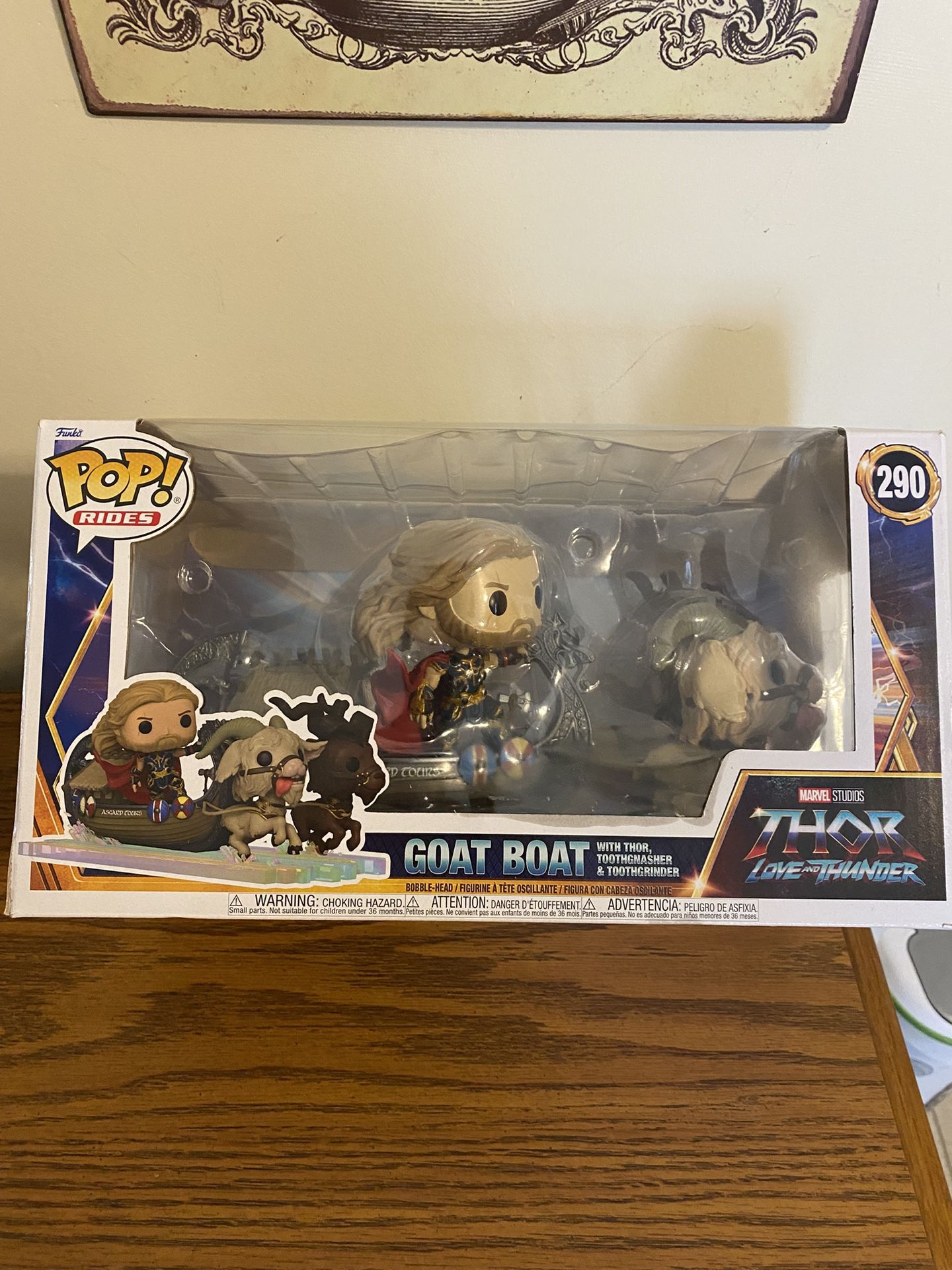 Nib Marvel Pop Rides GOAT Boat With Thor, Toothgnasher & Toothgrinder
