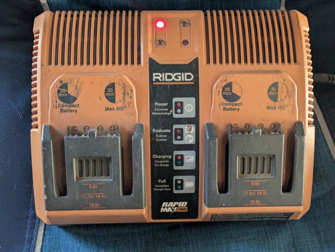 RIDGID Rapid Max Twin Charger 9.6v 12.0v 18.0v