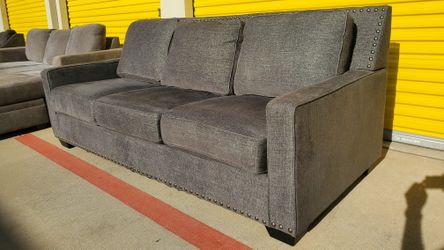 Couch Sofa Ashley Studded Gray Free Delivery