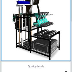 Garden Tool Organizer Rack – 35 Long Handle Slots, 24 Drill Bit Holes, Extra Hooks