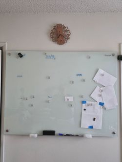 Quartet Infinity Magnetic Glass Whiteboard - 48" x 36" (Like New) + set of magnetic pin``s