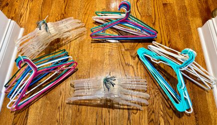 Hangers-Assorted and Colorful Plastic Sturdy-50 Total!