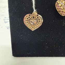 14k Two Tone Heart Pendant