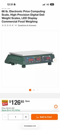 66lb. Electronic Price Computing Scale, High-Precision Digital Deli Weight Scales $70