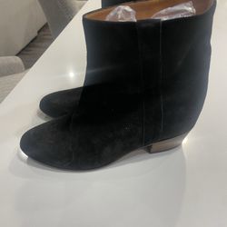 Bleecker Women’s Black Leather Heeled Boots, Size 38