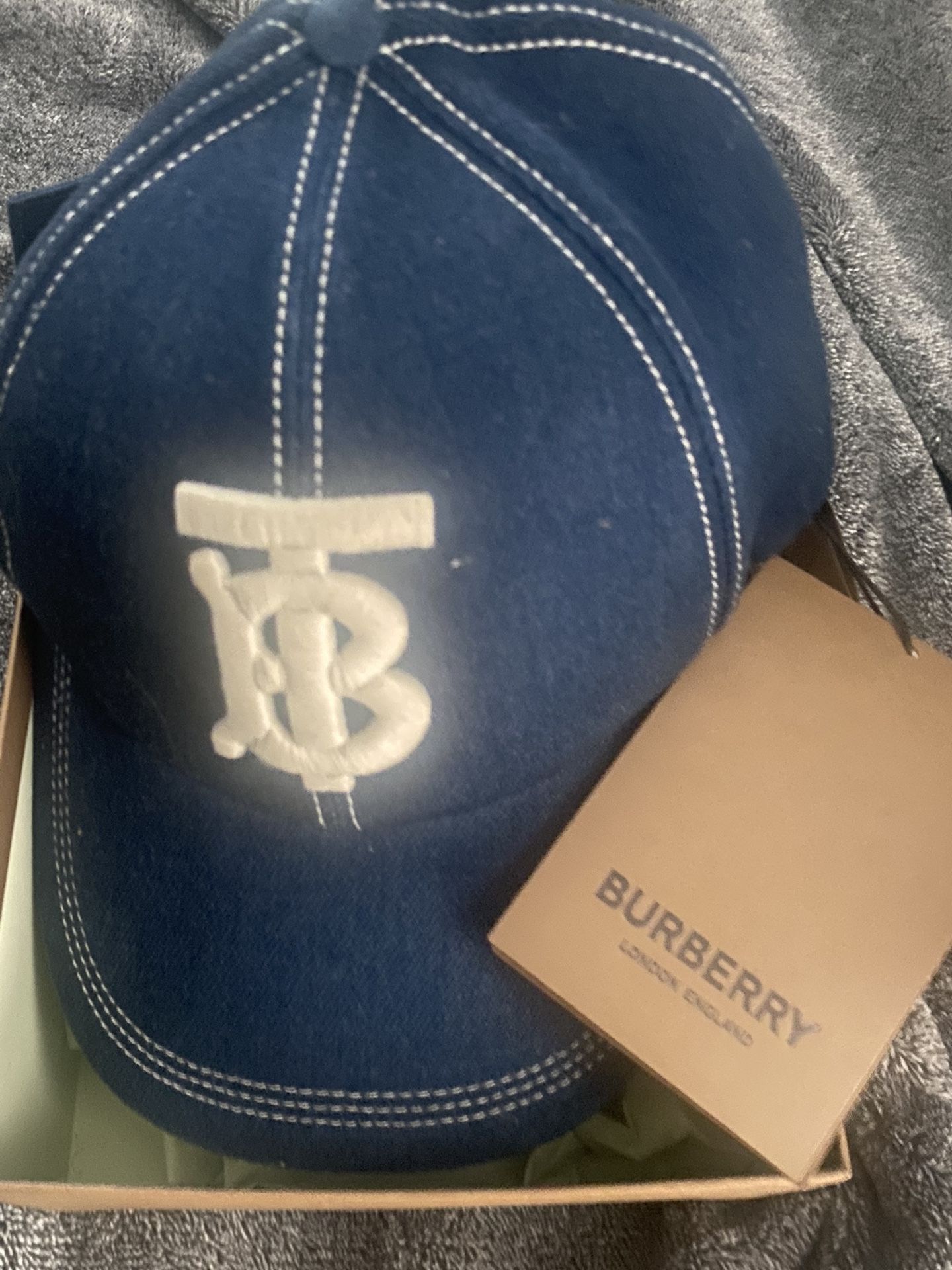 Burberry TB Denim Hat NeW!