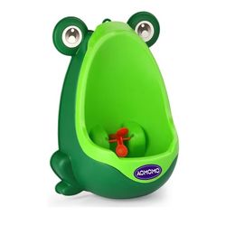 Frog Pee Training Urinal, Cute Frog Potty Training Urinal for Toddler Boys with Funny Aiming Target, Green Toilet Trainer (Green)