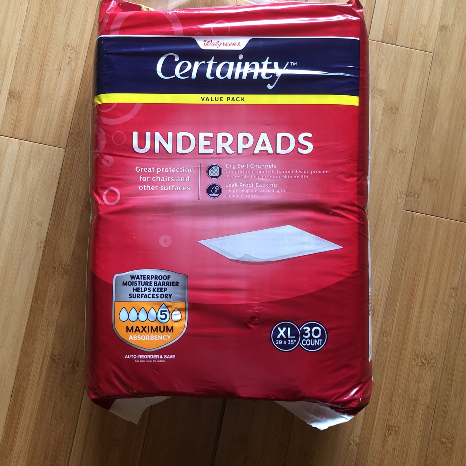 Walgreens Certainty Bed Pads Underpads Disposable 30 Ct