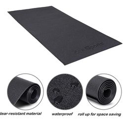 Fitness Exercise Equipment Mat Indoor Training Mat Machine Protective Floor Mat 5 x 2.5 ft, Black