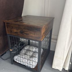 Side Table with Built-in Dog Crate