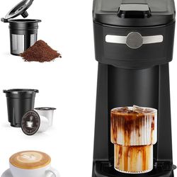 Single Serve K Cup Coffee Maker 2 in 1Machine,6 to 14 0z(new)