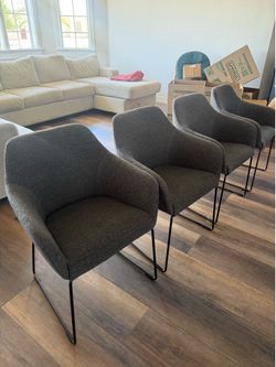 Grey Fabric Dining Chairs