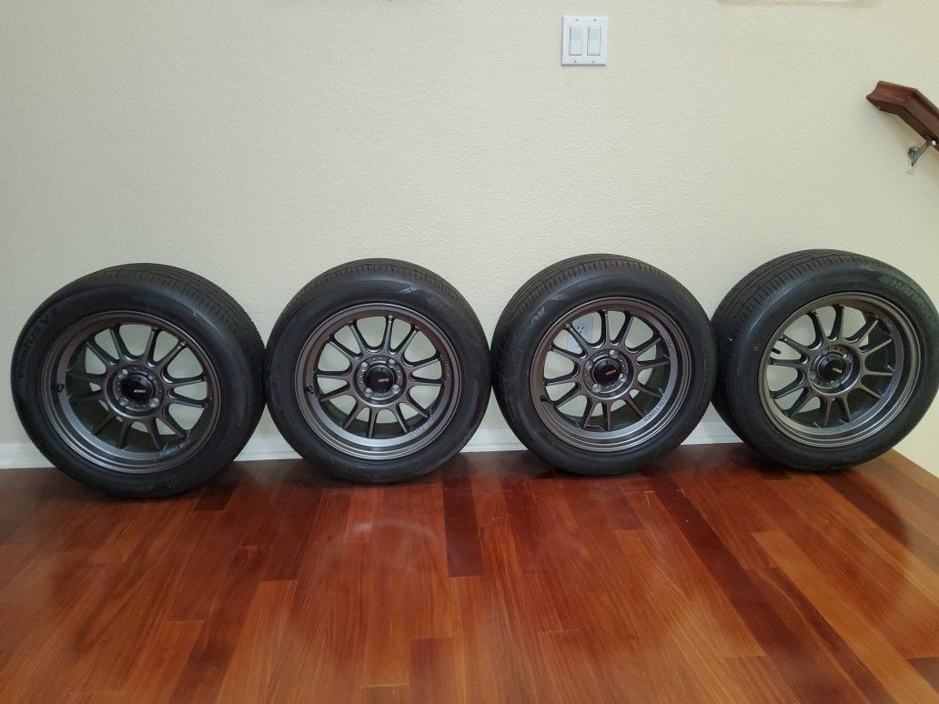 Konig Hypergram Wheels 15 X 7.5 +35mm Offset With Hankook Ventus V2 205/50R15 Tires - Like New