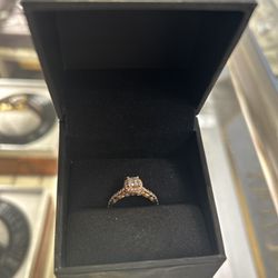 Monique Lhuiller 18 K Rose Gold Diamond Engagement Ring 