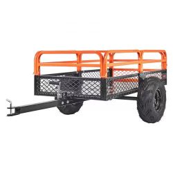 569*Heavy Duty Steel ATV Dump Trailer, 1500-Pound Load Capacity 15 Cubic Feet, Tow Behind Dump Cart Garden Trailer, with Removable Sides and 2 Tires, 
