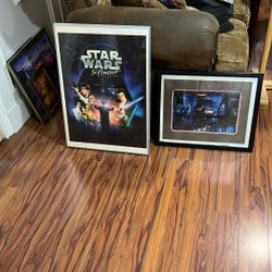 Two Professionally  Framed Star War Images both $60.00