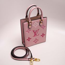 LV Petit Sac Plat Monogram Empreinte Pink