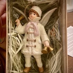Vintage Victorian Angel Christmas Ornament, Costco Victorian Angel Bell Ringer Ornament